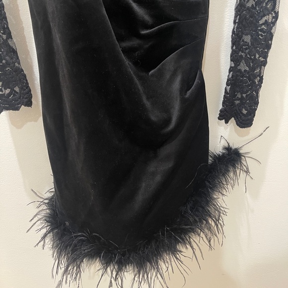 NADINE MERABI Black Lace Long Sleeve Dress - Picture 7 of 10